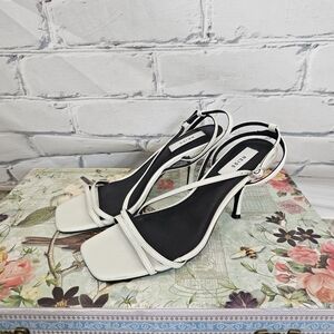 REISS Bali White Strappy Heeled Sandals